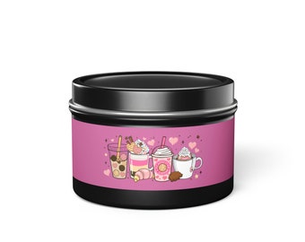 Cafecito y chisme coffee cups 4 oz Tin Candle