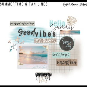 Summertime and Tan Lines Collection by PrettyGirlPlansCO, digital planning stickers, digital planners, goodnotes stickers, clipart,