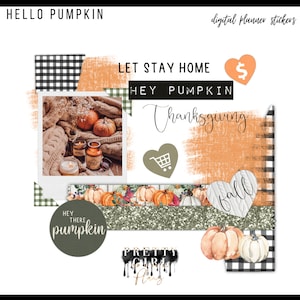 Hello Pumpkin by Pretty Girl Plans,Digital planner stickers, Digital planning, Goodnotes stickers, Clipart, Fall, Autumn