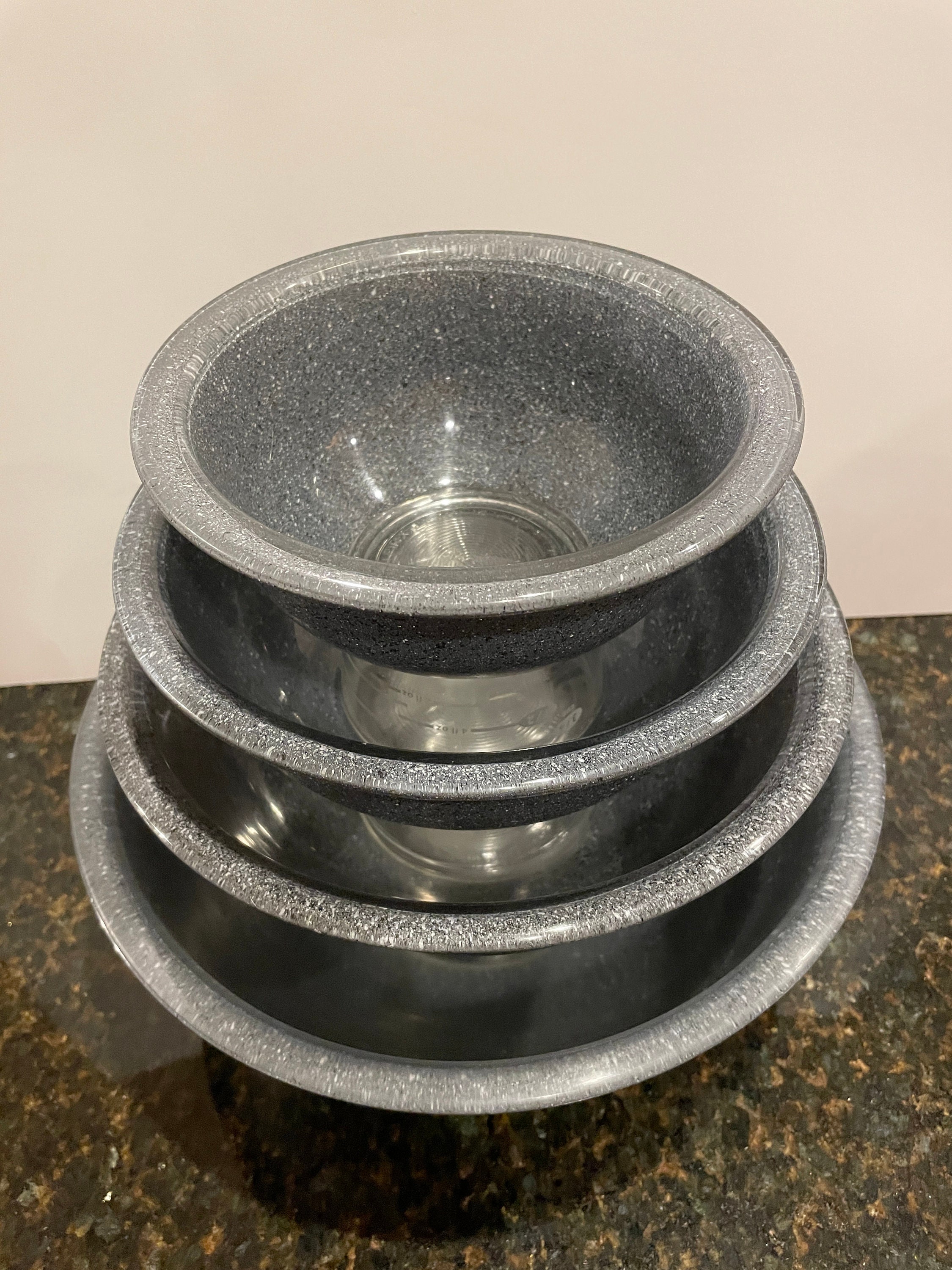 Vintage Pyrex Speckled Granite Full Bowl Set of 4 Etsy