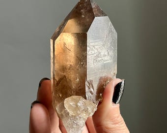Natural Cognac Citrine | Rare Twin Isis Phantom Lemurian Quartz Crystal from Brazil