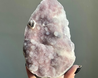 Rare Lavender Pink Chalcedony Apophyllite Druzy | Large Crystal Cathedral | Sugar Stalactites + Bubbles
