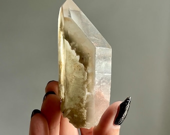 Gray Lithium Phantom Lemurian Quartz | Master Starbrary Crystal Point | Star Markings + Ancient Keys + Generational Ghost Phantoms
