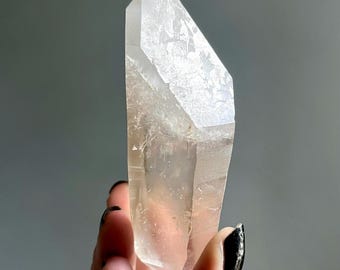 Rare Golden Healer Lightning Strike Lemurian Quartz Master Record Keeper | 192g | Wild DT Golden Lemurian Crystal Wand from Brazil