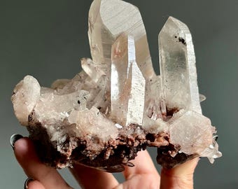 548g Dow Pink Lithium Lemurian Quartz Master Record Keeper | Rare Statement Crystal | Inclusions + Elestials | Phantoms + Rutile