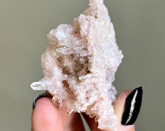 Sacred Pink Lemurian Quartz | Natural Pink Lithium Quartz Cluster | High Grade Water Clear Colombian Lemurian Crystal Specimen