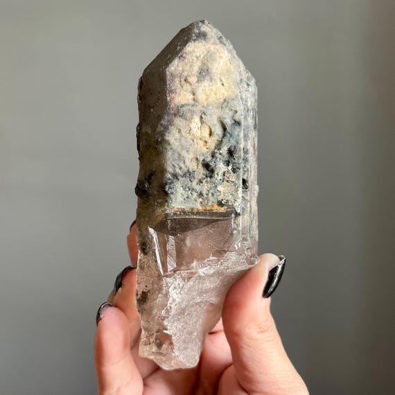 Rare Smoky Chlorite Himalayan Quartz Crystal Specimen | Elestials, Record Keepers (368g)