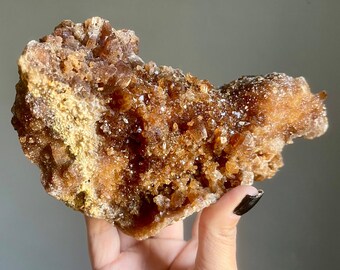 High Quality Morocco Citrine Statement Crystal | Untreated Cognac Citrine with Elestial Flower Formations | Large Citrine Cluster