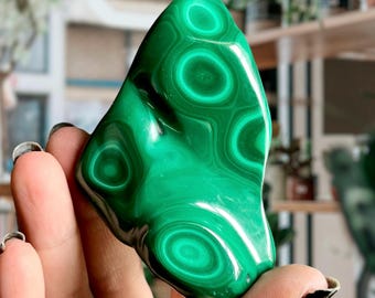 Wild Natural Malachite + Galena | Congo Malachite Crystal Meditation Stone | Semi Polished Malachite | Hand Curated + Heart Sourced