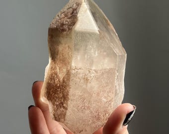 Rare Dow Pink Lithium Green Phantom Lemurian Quartz | Large Crystal Specimen from Brazil (549g)