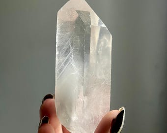 Gray Lithium Ghost Phantom Lemurian Quartz Crystal + Record Keepers | Starbrary Quartz | Ancient Markings + Generational Phantoms