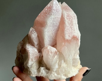 Isis Elestial Pink Dreamsicle Lemurian Quartz Cluster | Rare Scarlet Temple Crystal | 1388g | Self Standing, Record Keepers
