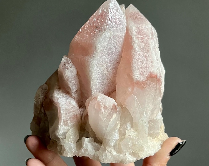 Featured listing image: Isis Elestial Pink Dreamsicle Lemurian Quartz Cluster | Rare Scarlet Temple Crystal | 1388g | Self Standing, Record Keepers