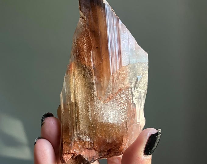 Featured listing image: Mexico Phantom Selenite | Enhydro Crystal Specimen | Rare Inclusions (194g)