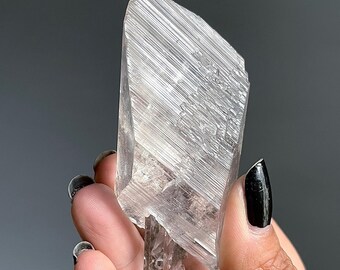 Manifestation Naica Selenite var Gypsum Crystal Specimen | Etched Selenite + Rare Inclusions | High Vibration Selenite from Mexico