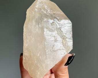 537g Lightning Strike Golden Lemurian Isis Quartz | Rare Find | Large Golden Healer Lemurian Quartz Record Keeper Master Crystal