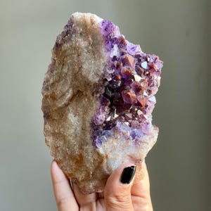 Auralite 23 Crystal Cluster: Red Cap Phantom Amethyst Ametrine, Thunder Bay, Aurora Mine, Canada