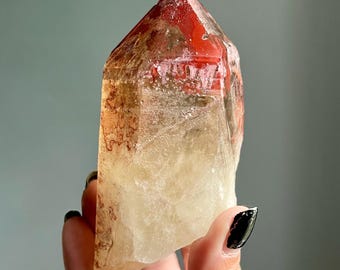 Isis Red Phantom Citrine Lemurian Quartz Crystal | Pink Lithium + Hematite + Red Lepidolite + Chlorite | Blood Citrine • New Find