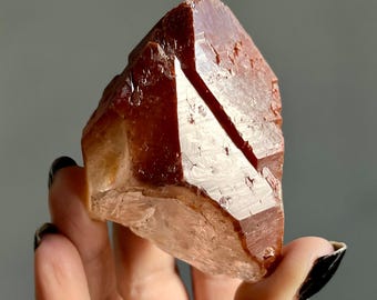 Trigonic Red Lemurian Dreamcoat Quartz | Elestials, Twins. Isis Crystal | Dragon Energy | Cristalina, Brazil