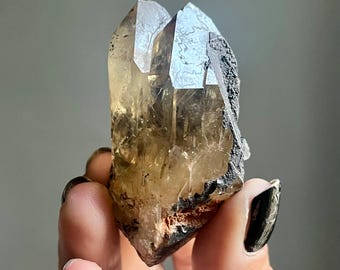 Twin Kundalini Citrine Cathedral Quartz + Record Keepers | Rare Find | Natural Congo Citrine Channeling Quartz Crystals + Hematite