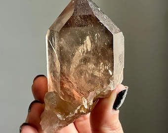 Natural Citrine Lemurian Quartz | Twin Isis Crystal, Smoky Phantoms, Star Marks | Diamantina, Brazil