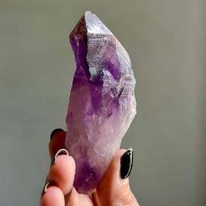 Auralite 23 Crystal Wand: Canadian Chevron Amethyst Root with Record Keepers