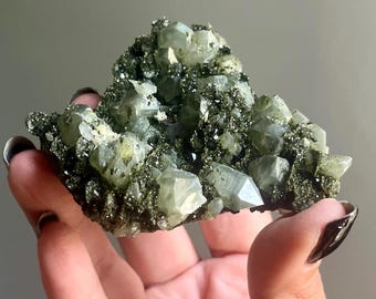 Rare Forest Epidote Quartz w/ Phantoms + Record Keepers + Dow Quartz Formations | Sparkling Green Fairy Quartz | Hakkâri, Turkey