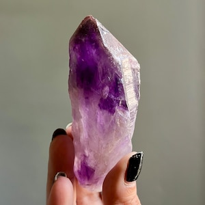 Auralite 23 Crystal Wand: Canadian Chevron Amethyst Root with Record Keepers