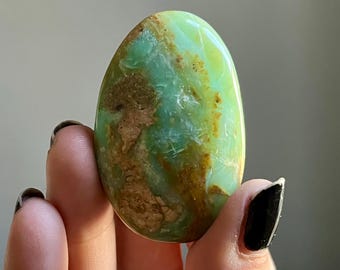 Andean Blue Opal Palm Stone | Hand Polished Crystal Gemstone (145 Ct)