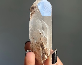Dow Phantom Lemurian Seed Quartz | Pink Lithium Channeling Crystal Point
