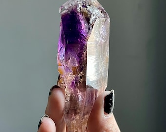 Streep Mine Deep Purple Amethyst | Rare Enhydro Goboboseb Quartz, Blue Flash from Namibia