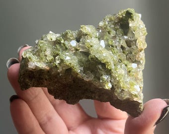 Phantom Forest Epidote Quartz with Rare Formations in Wild Reverse Phantom Matrix | Sparkling Green Fairy Quartz | Hakkâri, Turkey