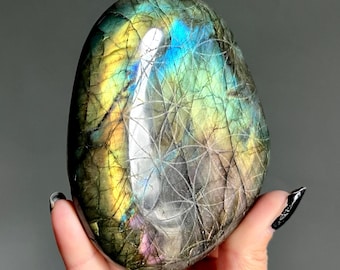 Sacred Spectrolite Labradorite Freeform | 403g | Rainbow Flash | Large Stone Mandala Talisman