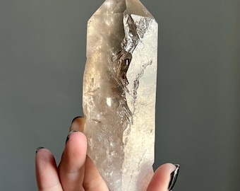 Lightning Strike Citrine Lemurian Quartz Isis Crystal | 267g | Large Flash Stone | Diamantina, Brazil
