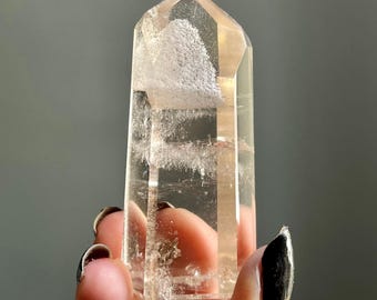 Water Clear Natural White Phanto Citrine Channeling Quartz Crystal | High Grade | Untreated Citrine | Champagne Citrine from Brazil