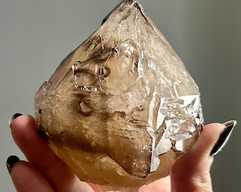 Rare AAA Smoky Elestial Quartz | Enhrdro, Natural Citrine Crystal | 449g | Araçuaí Brazil