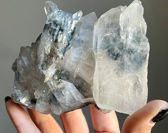 Elestial Blue Tara Indicolite Quartz | Dow Quartz Master Record Keeper | Blue Tourmaline + Reibeckite Rutile | Rare Crystal Specimen