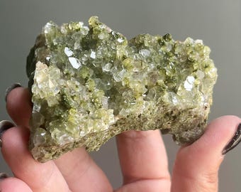 Phantom Forest Epidote Quartz Cluster from Turkey | Dow Crystal, Record Keepers, Fairy Druzy