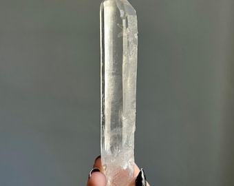 Manifestation Laser Quartz Wand | Lightning Strike Lemurian Quartz + Record Keepers | Rare Find | Diamantina Laser Crystal Point