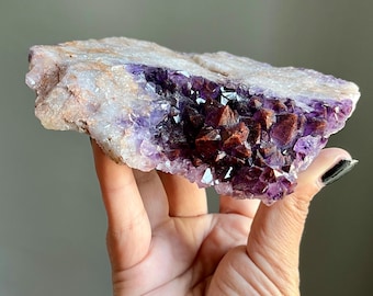 OOAK Auralite 23 Crystal | Elestial Red Cap Phantom Amethyst Ametrine | Rare Find | Original Aurora Mine | Thunder Bay, Canada