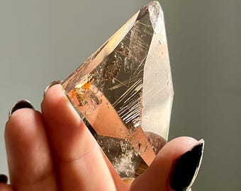 Gold Rutile Natural Cognac Citrine Inclusion Quartz + Manifestation Crystals | Hematite + Chlorite | Untreated Citrine from Brazil