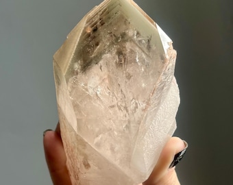 Pink Lithium Green Phantom Lemurian Dow Quartz | 549g | Chlorite, Dissolution Crystal, Inclusions