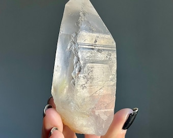 Lightning Strike Lemurian Quartz | Sulfur, Isis Crystal Point | Diamantina, Brazil (268g)