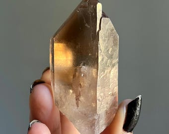 Natural Cognac Citrine Lemurian Quartz with Manifestation Crystal, Elestials, Star Marks | Corinto, Brazil
