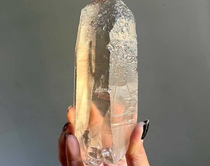 Featured listing image: Citrine Lightning Strike Lemurian Quartz | Diamantina Laser Crystal | 720g | Record Keepers + Star Marks + Rare Inclusions