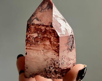 Elestial Red Dragon Lithium Quartz | Record Keeper, Isis Crystal, Specularite Druzy, 320g
