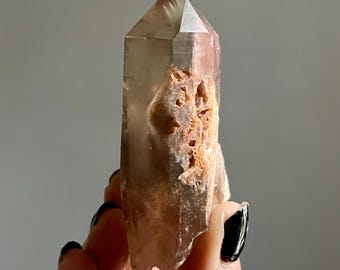 Pink Green Phantom Citrine Lemurian Quartz | Chlorite Lithium Crystal | Manifestations, Trigonic Record Keeper