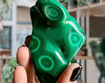 Wild Malachite + Galena | Natural Congo Malachite Crystal Meditation Stone | Semi Polished Malachite | Hand Curated + Heart Sourced