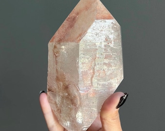 Elestial Pink Lemurian Quartz Point | 1004g | Large DT Twin Isis Crystal Wand