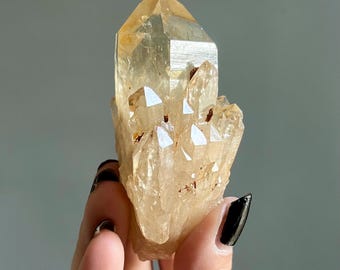 High Quality Congo Kundalini Citrine Crystal Specimen | Untreated Golden Citrine Cathedral Quartz | Ancient Etching + Wild Imprints